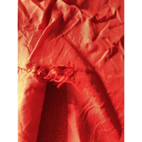 EUC Oscar de la Renta Bright Red Double Layer Skirt with Slit 100% Wool Size 4 - Picture 6 of 6